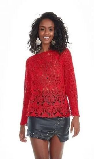 明星网红钩织毛衣图片,温暖冬日时尚新潮流